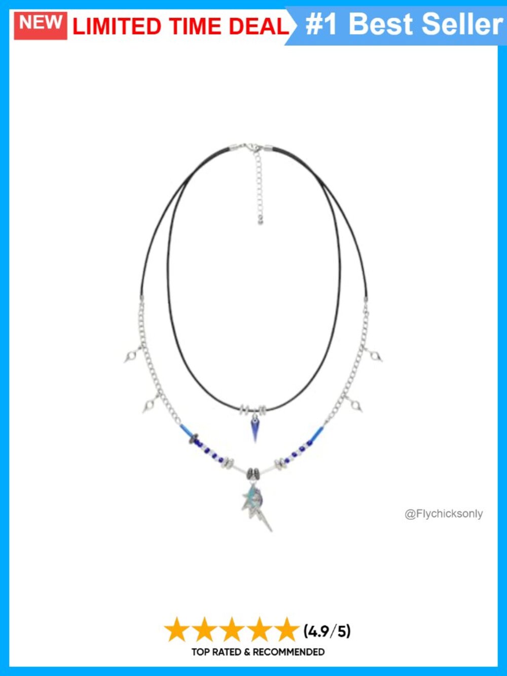 Two-Layer Cable Chain Necklace Lobster Claw Pave Round Brilliant Elegant Style